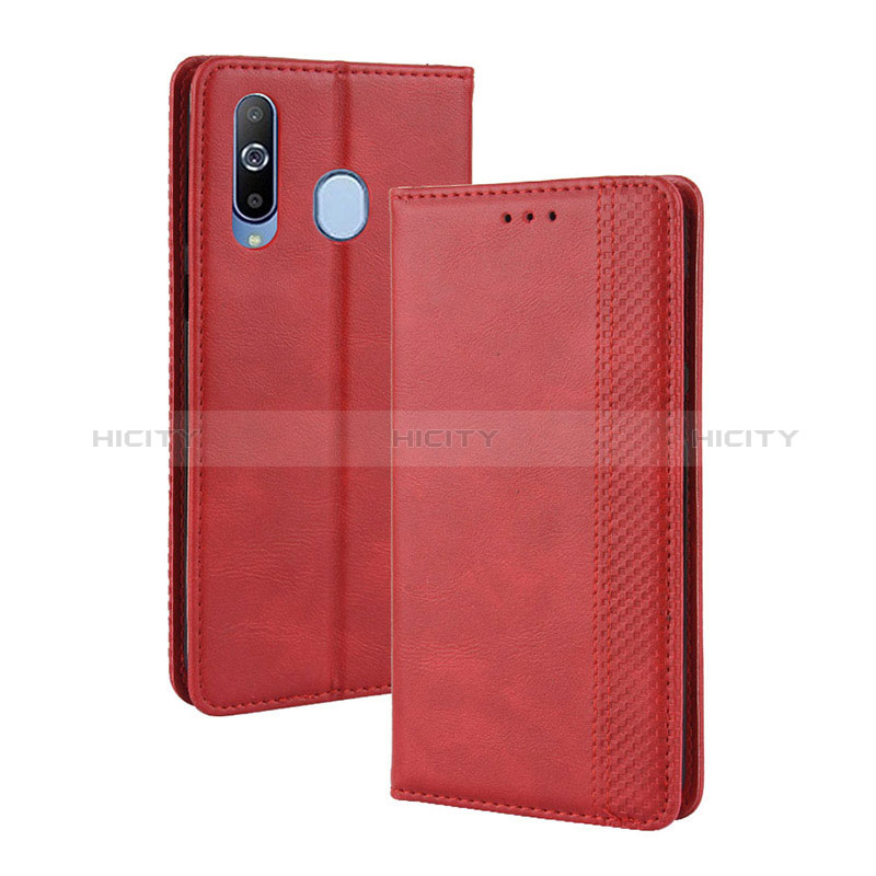 Custodia Portafoglio In Pelle Cover con Supporto BY4 per Samsung Galaxy A60 Rosso