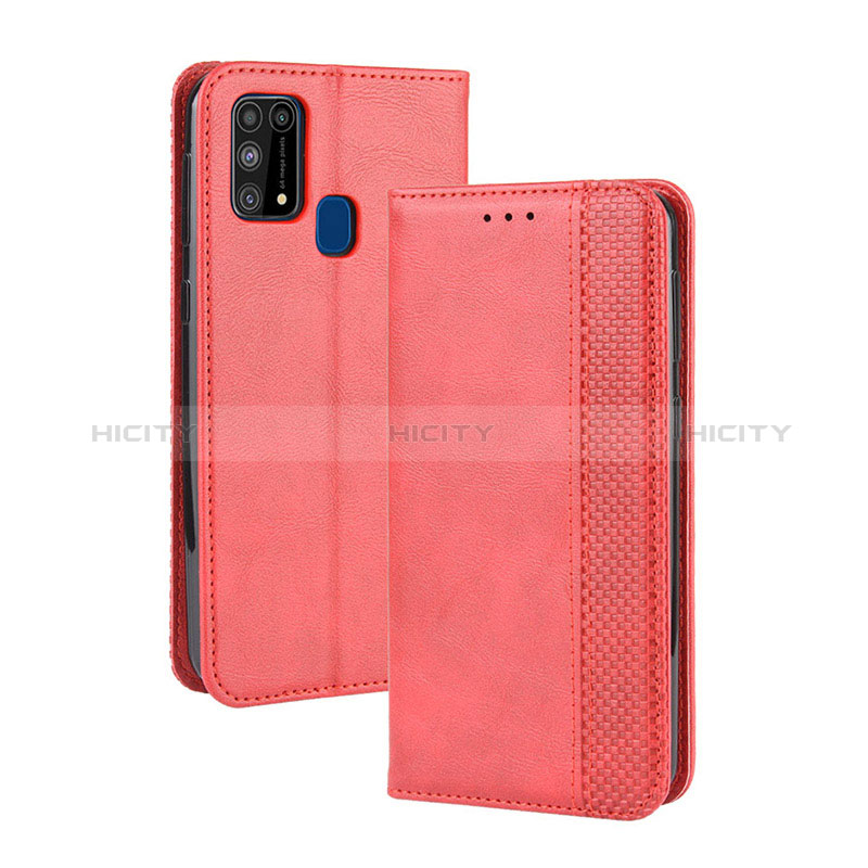 Custodia Portafoglio In Pelle Cover con Supporto BY4 per Samsung Galaxy M21s Rosso
