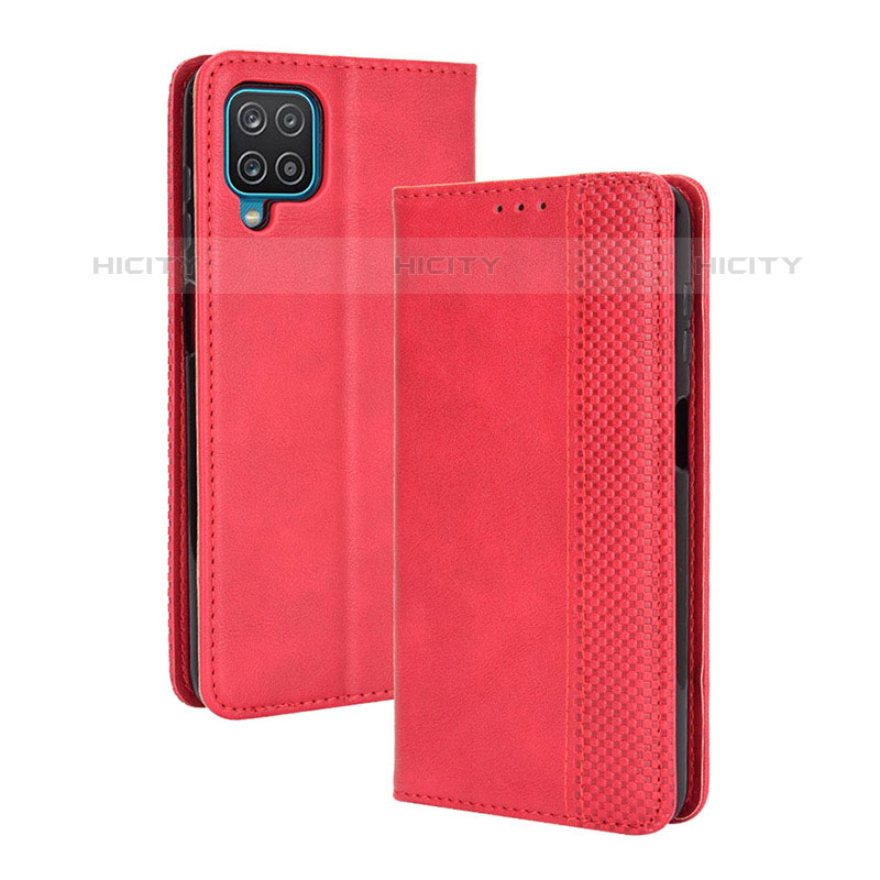 Custodia Portafoglio In Pelle Cover con Supporto BY4 per Samsung Galaxy M32 4G Rosso