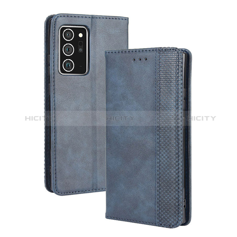 Custodia Portafoglio In Pelle Cover con Supporto BY4 per Samsung Galaxy Note 20 Ultra 5G Blu