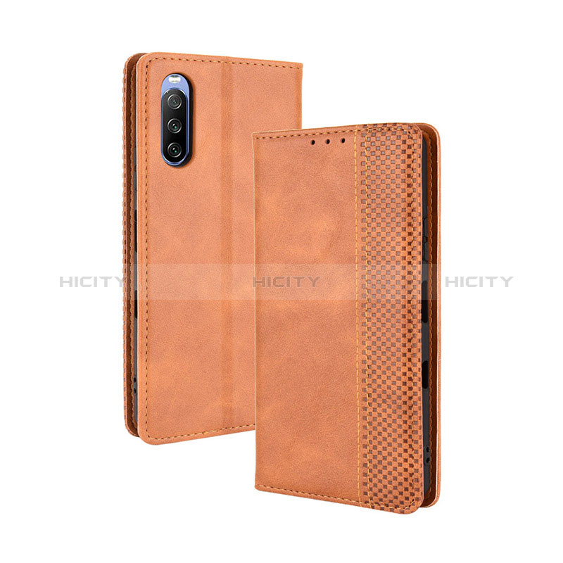 Custodia Portafoglio In Pelle Cover con Supporto BY4 per Sony Xperia 10 III