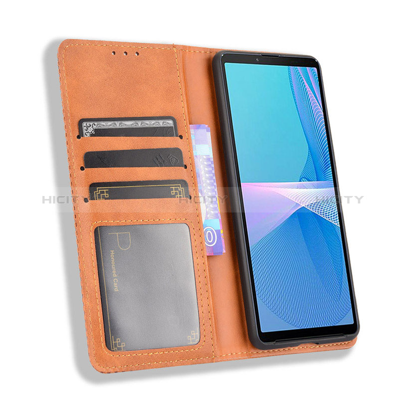 Custodia Portafoglio In Pelle Cover con Supporto BY4 per Sony Xperia 10 III SO-52B