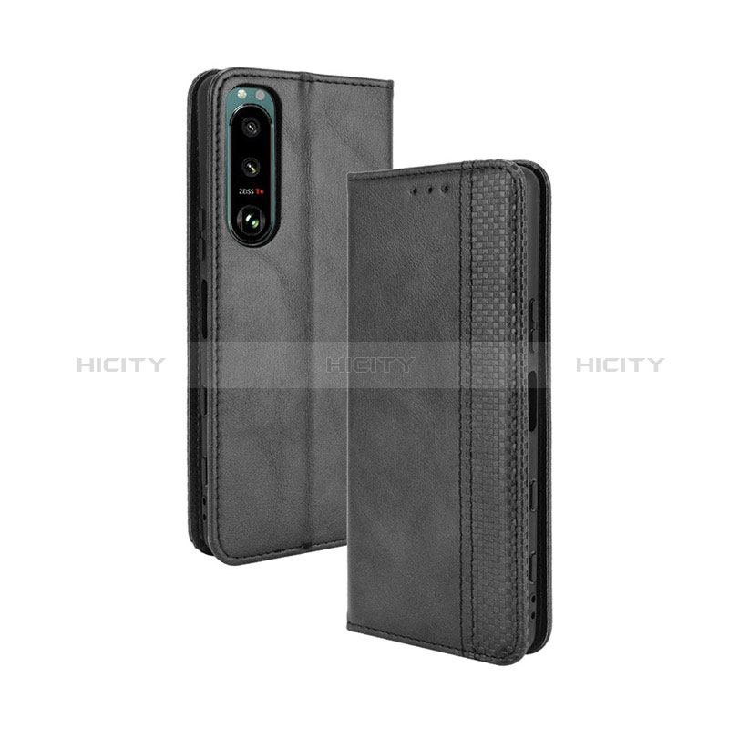 Custodia Portafoglio In Pelle Cover con Supporto BY4 per Sony Xperia 5 III