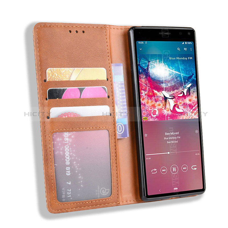 Custodia Portafoglio In Pelle Cover con Supporto BY4 per Sony Xperia 8