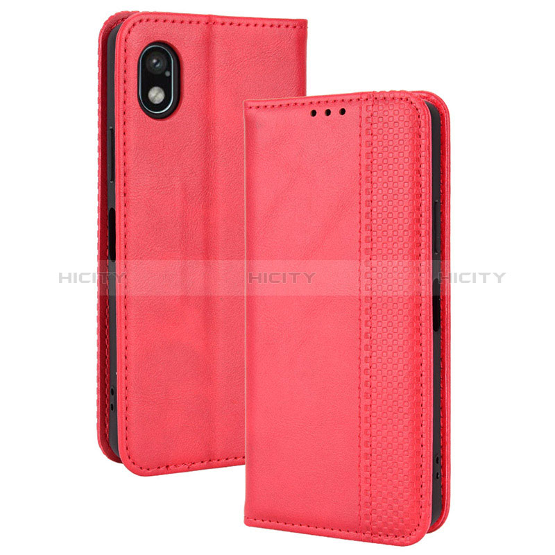 Custodia Portafoglio In Pelle Cover con Supporto BY4 per Sony Xperia Ace III Rosso