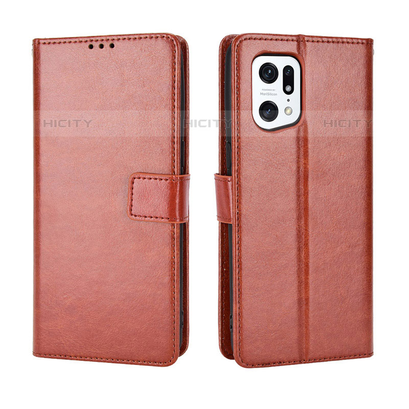 Custodia Portafoglio In Pelle Cover con Supporto BY5 per Oppo Find X5 Pro 5G