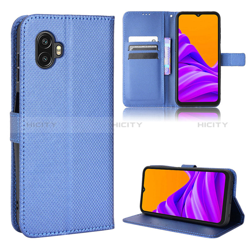 Custodia Portafoglio In Pelle Cover con Supporto BY5 per Samsung Galaxy XCover 6 Pro 5G Blu