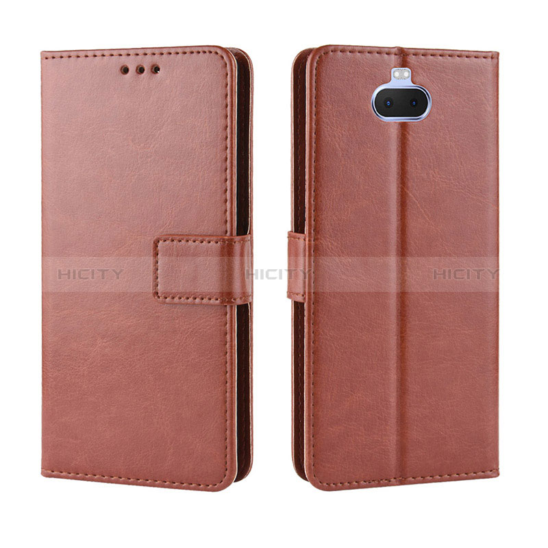 Custodia Portafoglio In Pelle Cover con Supporto BY5 per Sony Xperia 10 Marrone