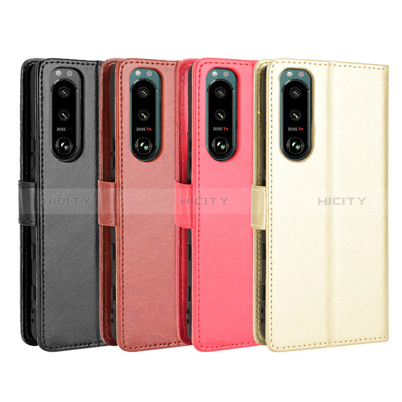 Custodia Portafoglio In Pelle Cover con Supporto BY5 per Sony Xperia 5 III