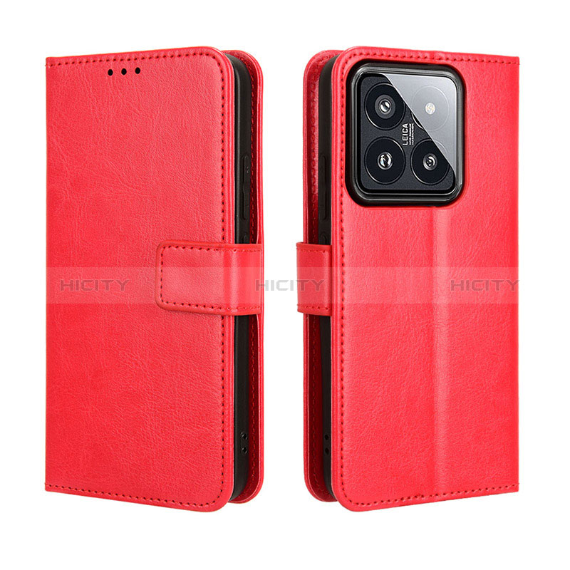 Custodia Portafoglio In Pelle Cover con Supporto BY5 per Xiaomi Mi 14 5G Rosso