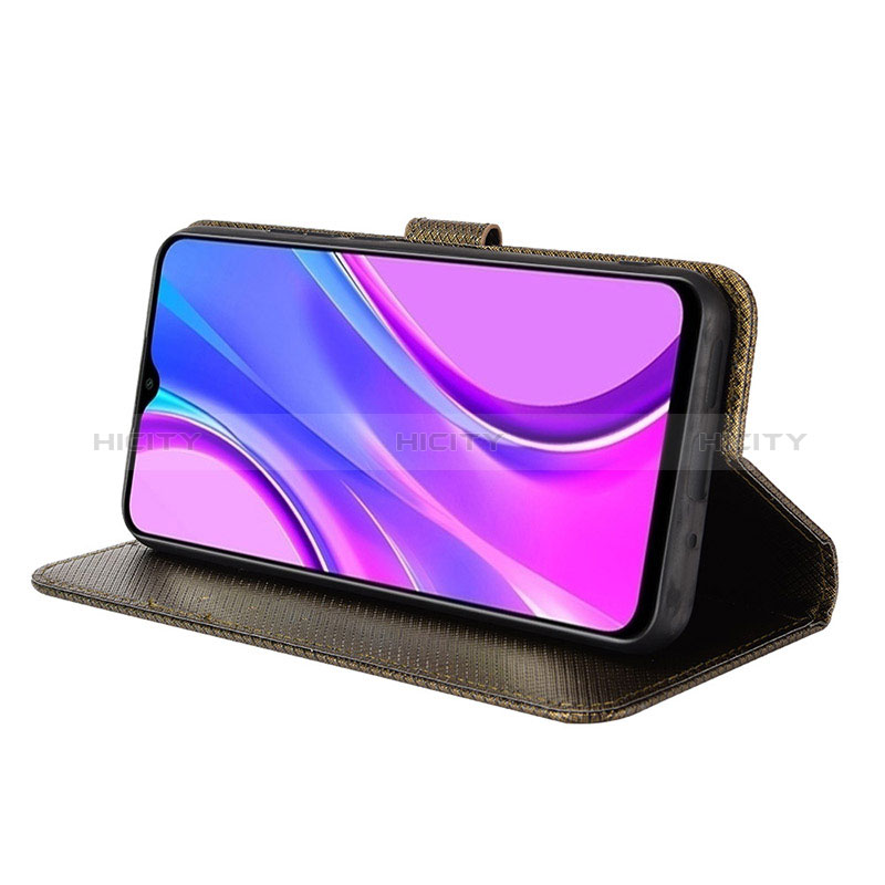 Custodia Portafoglio In Pelle Cover con Supporto BY6 per Xiaomi Redmi 9 India