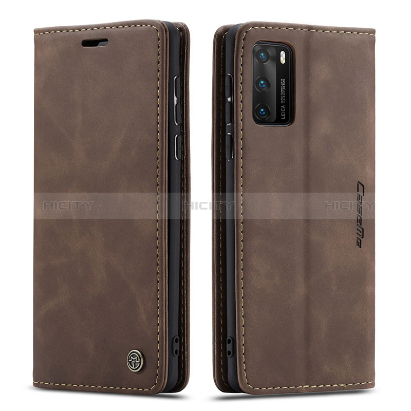 Custodia Portafoglio In Pelle Cover con Supporto C01S per Huawei P40 Marrone