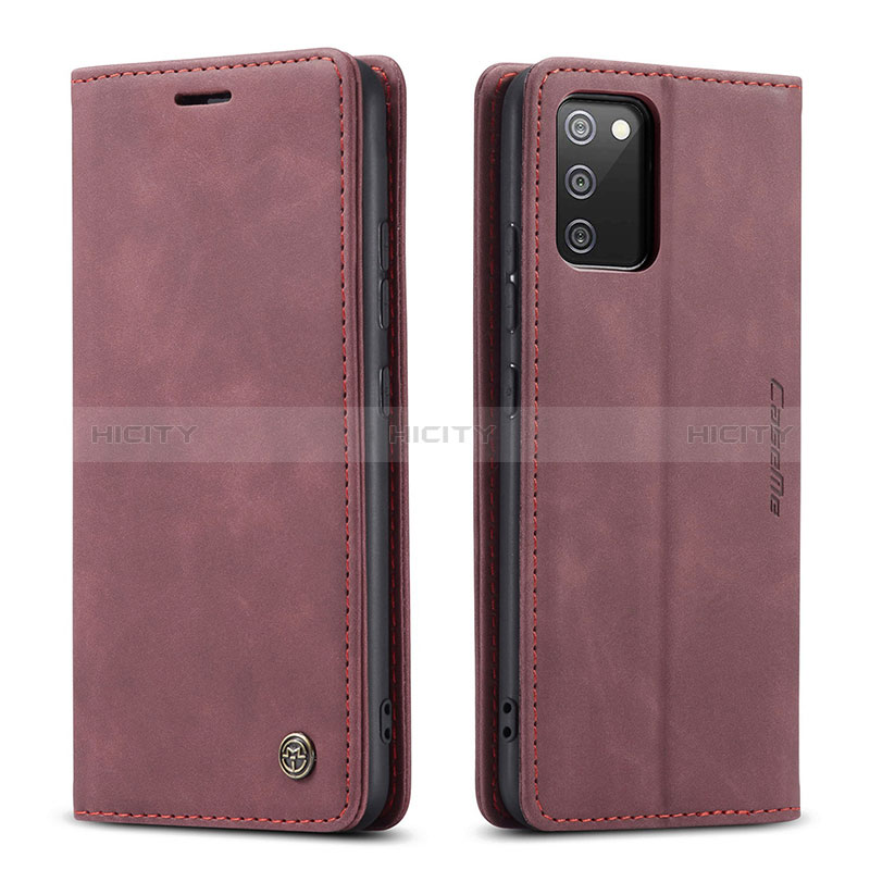 Custodia Portafoglio In Pelle Cover con Supporto C01S per Samsung Galaxy A02s Rosso Rosa