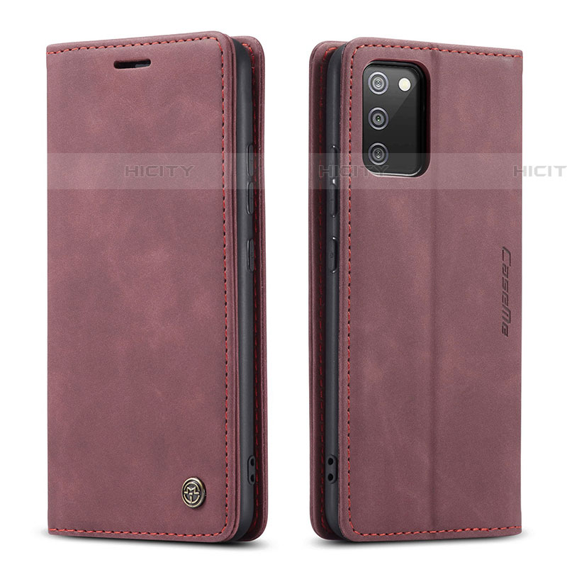 Custodia Portafoglio In Pelle Cover con Supporto C01S per Samsung Galaxy A03s Rosso Rosa