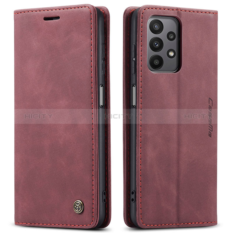 Custodia Portafoglio In Pelle Cover con Supporto C01S per Samsung Galaxy A23 5G Rosso Rosa