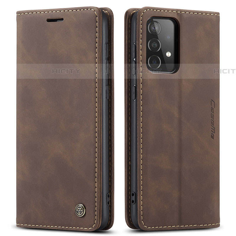 Custodia Portafoglio In Pelle Cover con Supporto C01S per Samsung Galaxy A52 5G Marrone