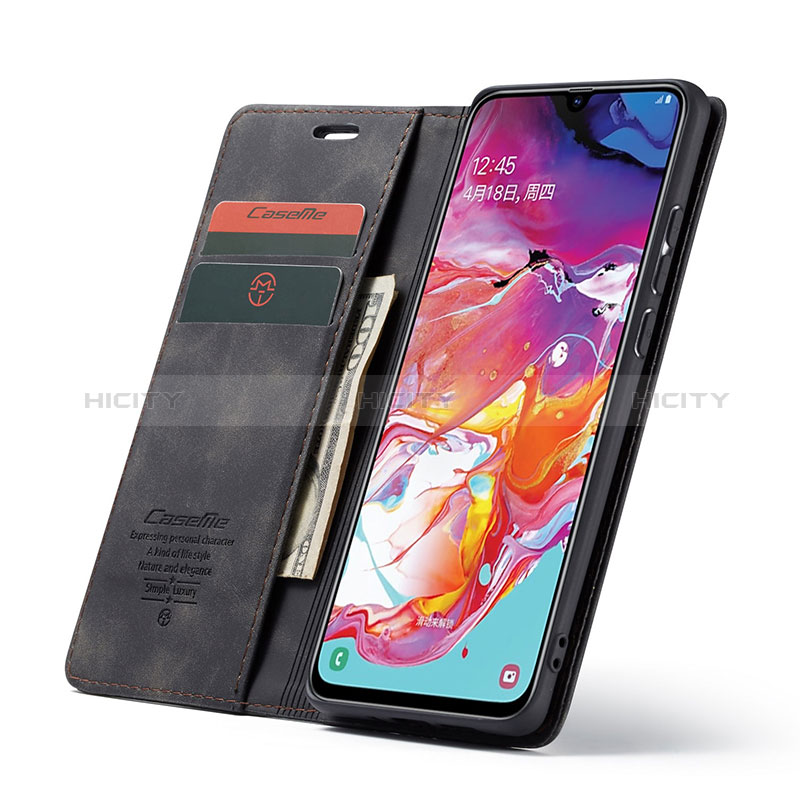 Custodia Portafoglio In Pelle Cover con Supporto C01S per Samsung Galaxy A70