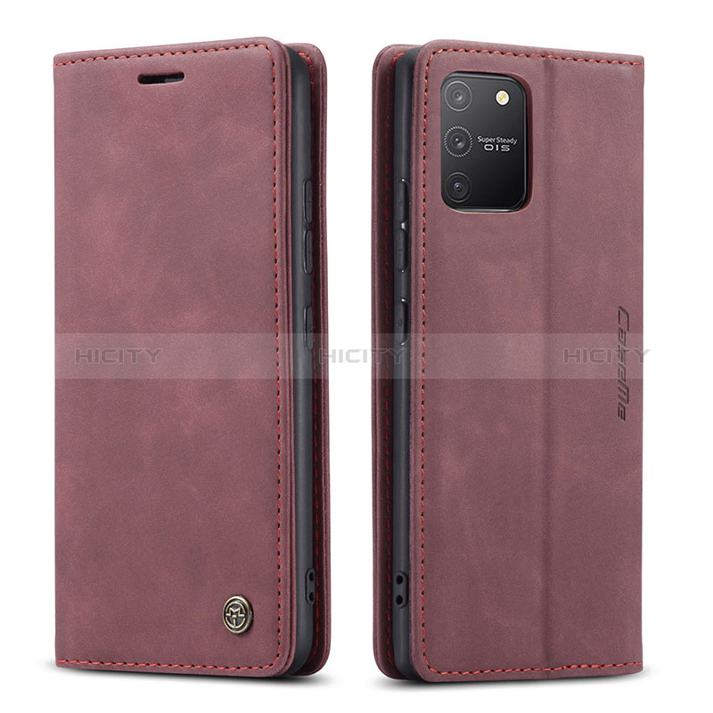 Custodia Portafoglio In Pelle Cover con Supporto C01S per Samsung Galaxy A91 Rosso Rosa