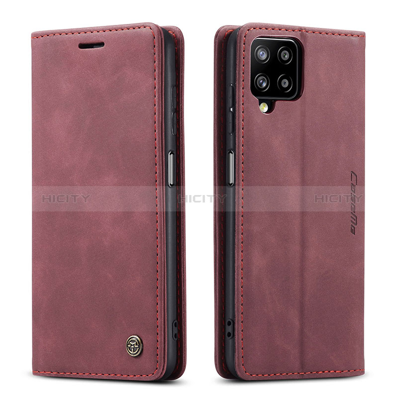 Custodia Portafoglio In Pelle Cover con Supporto C01S per Samsung Galaxy F12 Rosso Rosa