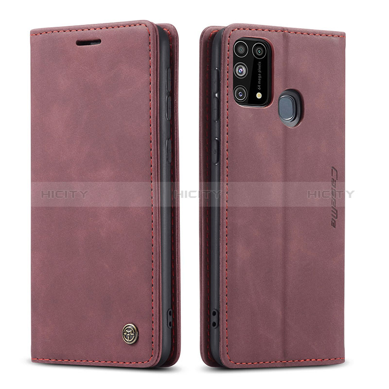 Custodia Portafoglio In Pelle Cover con Supporto C01S per Samsung Galaxy M21s Rosso Rosa