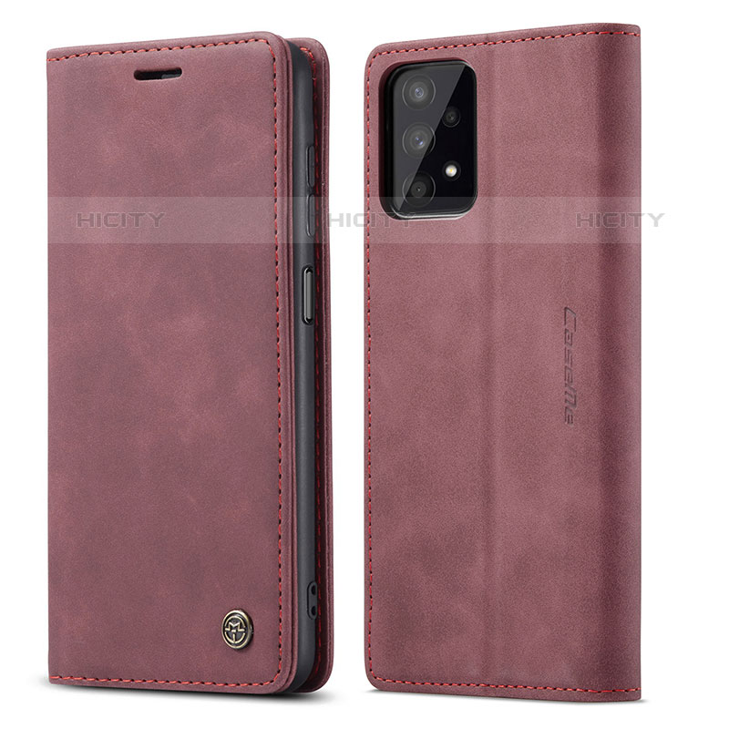 Custodia Portafoglio In Pelle Cover con Supporto C01S per Samsung Galaxy M32 5G Rosso Rosa