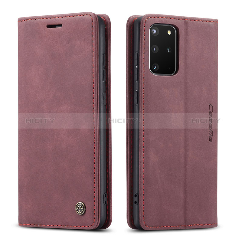 Custodia Portafoglio In Pelle Cover con Supporto C01S per Samsung Galaxy S20 Plus 5G Rosso Rosa