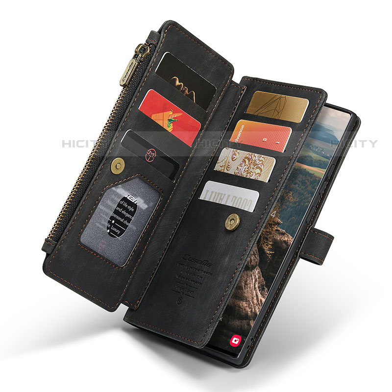 Custodia Portafoglio In Pelle Cover con Supporto C01S per Samsung Galaxy S21 Ultra 5G