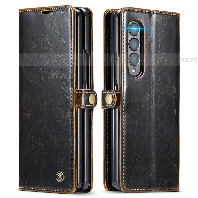 Custodia Portafoglio In Pelle Cover con Supporto C01S per Samsung Galaxy Z Fold4 5G Marrone