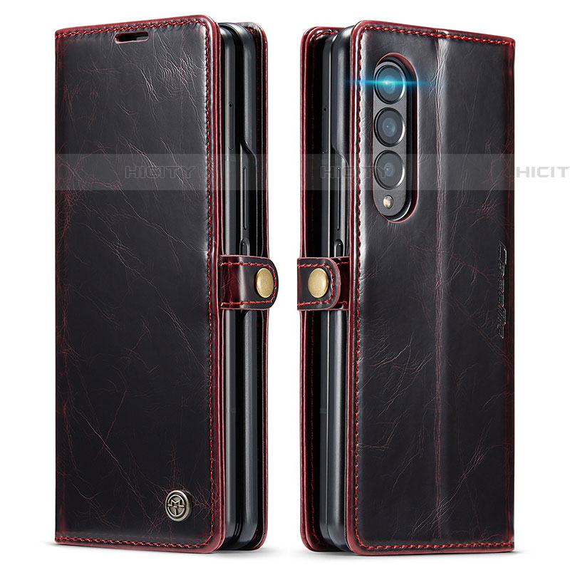 Custodia Portafoglio In Pelle Cover con Supporto C01S per Samsung Galaxy Z Fold4 5G Rosso Rosa