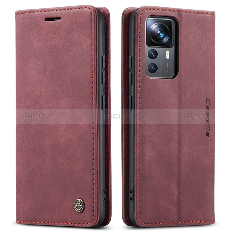 Custodia Portafoglio In Pelle Cover con Supporto C01S per Xiaomi Mi 12T Pro 5G Rosso Rosa