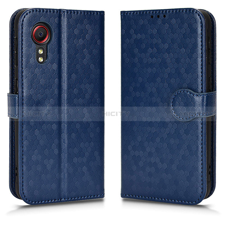 Custodia Portafoglio In Pelle Cover con Supporto C01X per Samsung Galaxy XCover 5 SM-G525F Blu