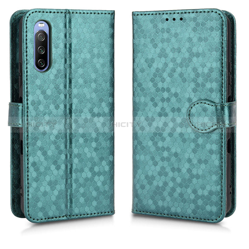 Custodia Portafoglio In Pelle Cover con Supporto C01X per Sony Xperia 10 III Lite Verde