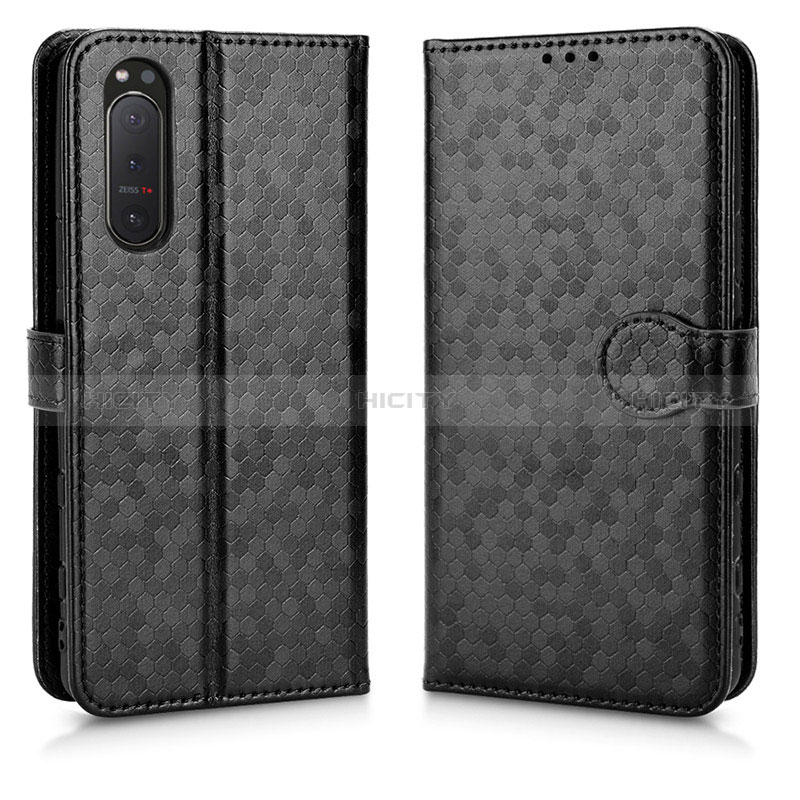 Custodia Portafoglio In Pelle Cover con Supporto C01X per Sony Xperia 5 II