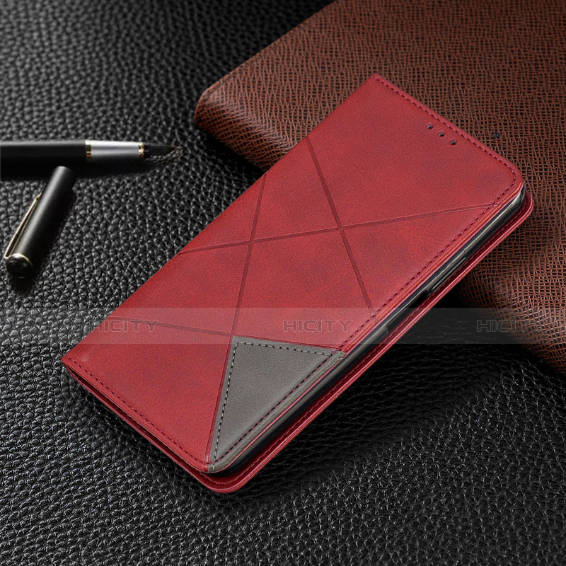 Custodia Portafoglio In Pelle Cover con Supporto C02 per Xiaomi Redmi Note 9 Rosso