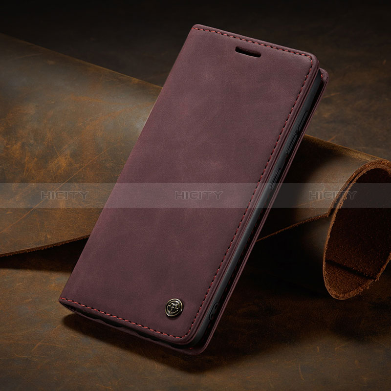 Custodia Portafoglio In Pelle Cover con Supporto C02S per Samsung Galaxy A42 5G Rosso Rosa
