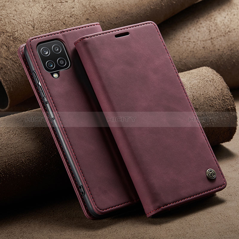 Custodia Portafoglio In Pelle Cover con Supporto C02S per Samsung Galaxy M12 Rosso Rosa