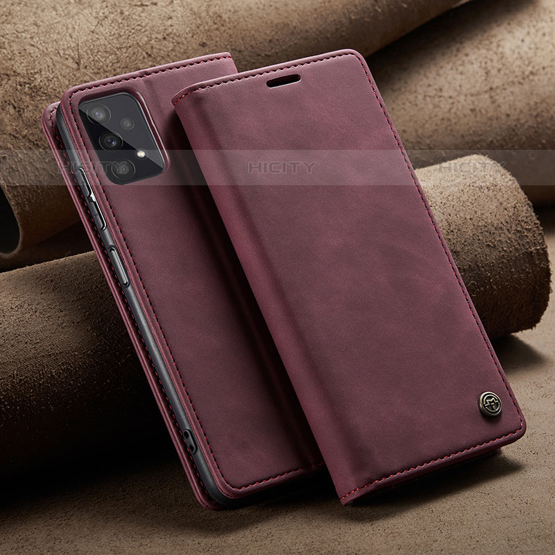 Custodia Portafoglio In Pelle Cover con Supporto C02S per Samsung Galaxy M32 5G Rosso Rosa