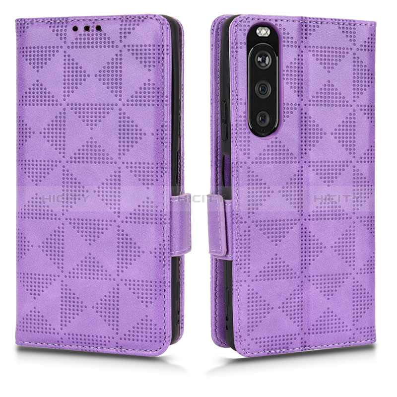 Custodia Portafoglio In Pelle Cover con Supporto C02X per Sony Xperia 1 III