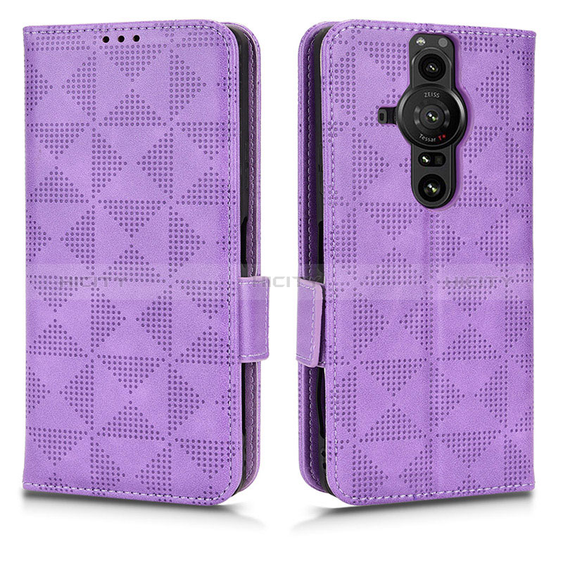 Custodia Portafoglio In Pelle Cover con Supporto C02X per Sony Xperia PRO-I