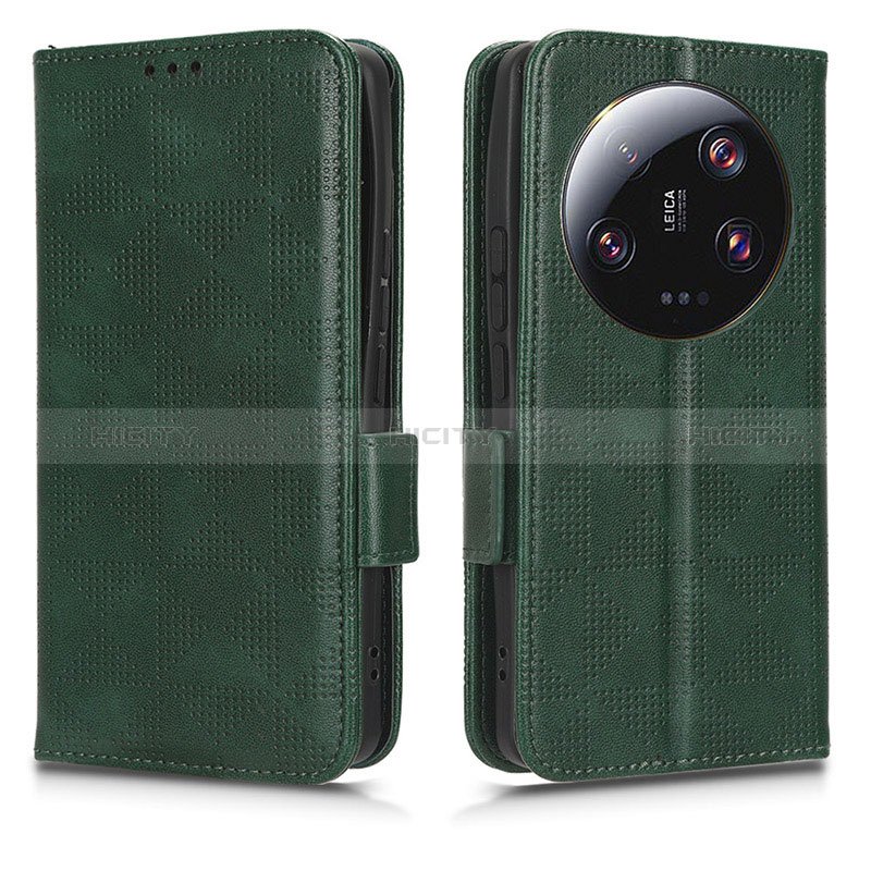 Custodia Portafoglio In Pelle Cover con Supporto C02X per Xiaomi Mi 13 Ultra 5G Verde