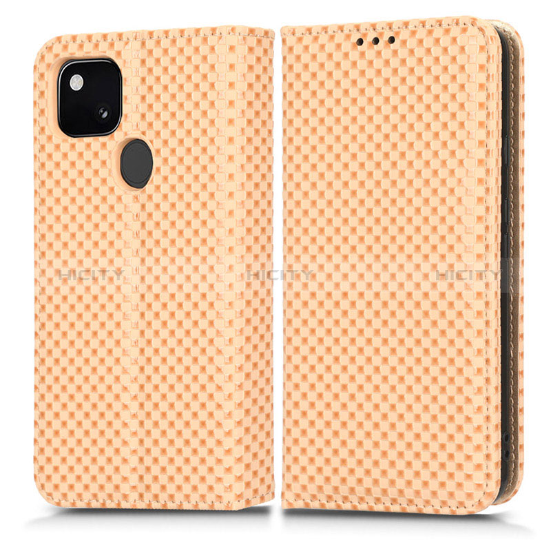 Custodia Portafoglio In Pelle Cover con Supporto C03X per Google Pixel 4a Oro