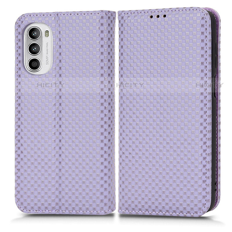 Custodia Portafoglio In Pelle Cover con Supporto C03X per Motorola Moto G82 5G Viola