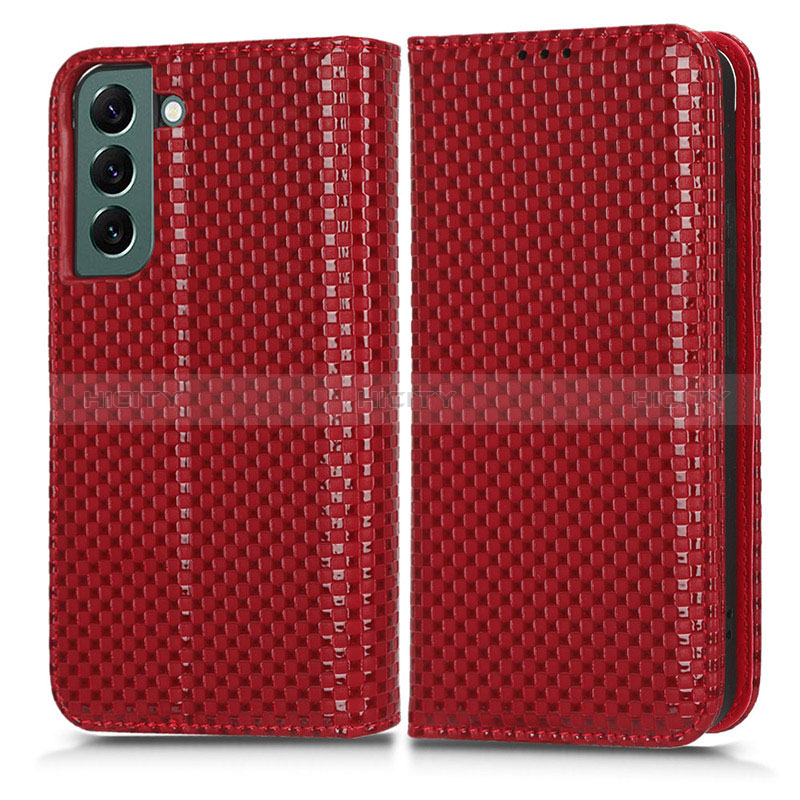 Custodia Portafoglio In Pelle Cover con Supporto C03X per Samsung Galaxy S23 5G Rosso