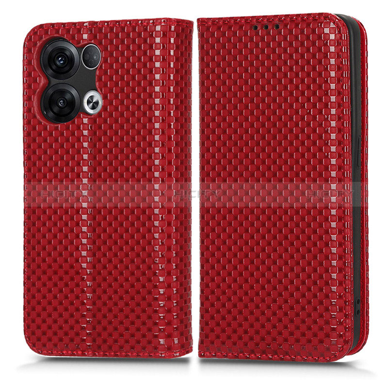 Custodia Portafoglio In Pelle Cover con Supporto C03X per Xiaomi Redmi Note 13 5G Rosso