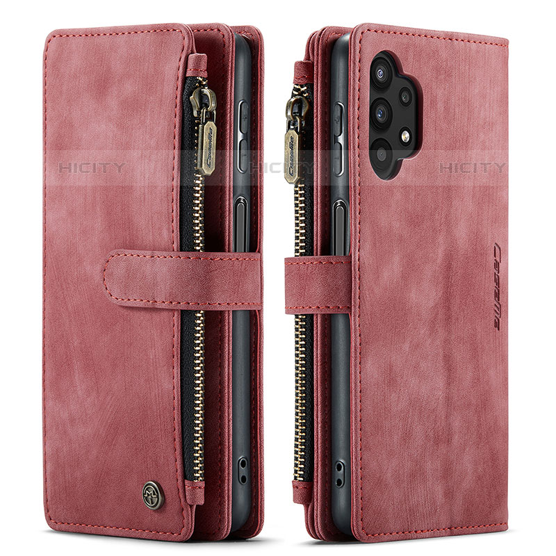 Custodia Portafoglio In Pelle Cover con Supporto C04S per Samsung Galaxy M32 5G Rosso