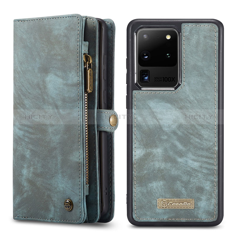 Custodia Portafoglio In Pelle Cover con Supporto C05S per Samsung Galaxy S20 Ultra Blu