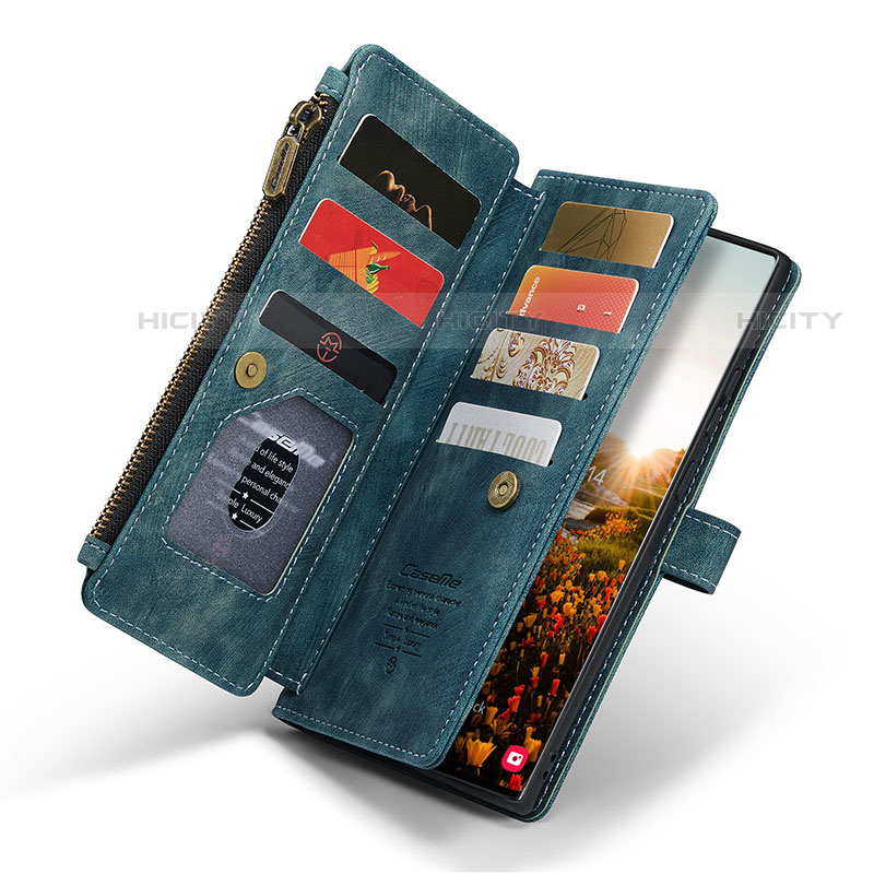 Custodia Portafoglio In Pelle Cover con Supporto C07S per Samsung Galaxy S22 Ultra 5G