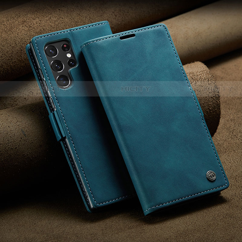 Custodia Portafoglio In Pelle Cover con Supporto C10S per Samsung Galaxy S21 Ultra 5G Blu
