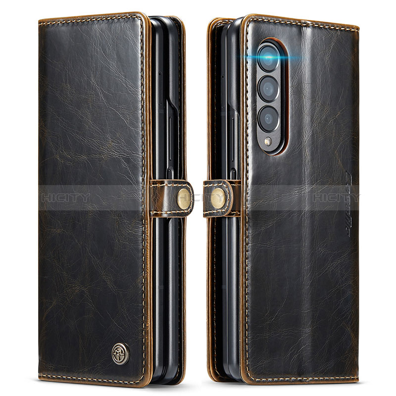 Custodia Portafoglio In Pelle Cover con Supporto CS2 per Samsung Galaxy Z Fold3 5G Marrone