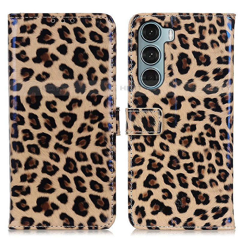 Custodia Portafoglio In Pelle Cover con Supporto D01Y per Motorola Moto Edge S30 5G Marrone